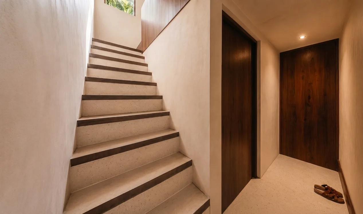 Stair to mezzanine level