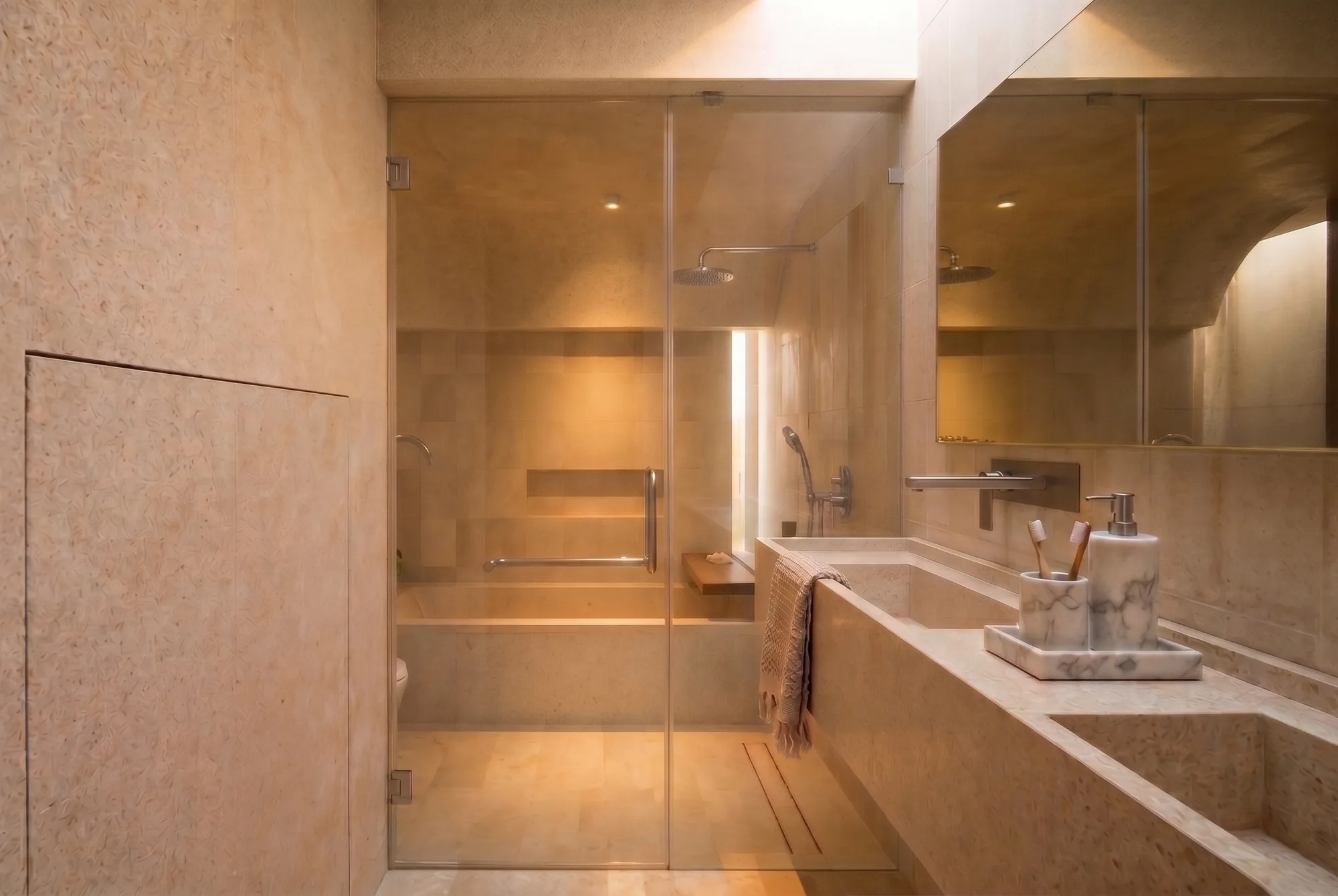 Walk-in rain shower