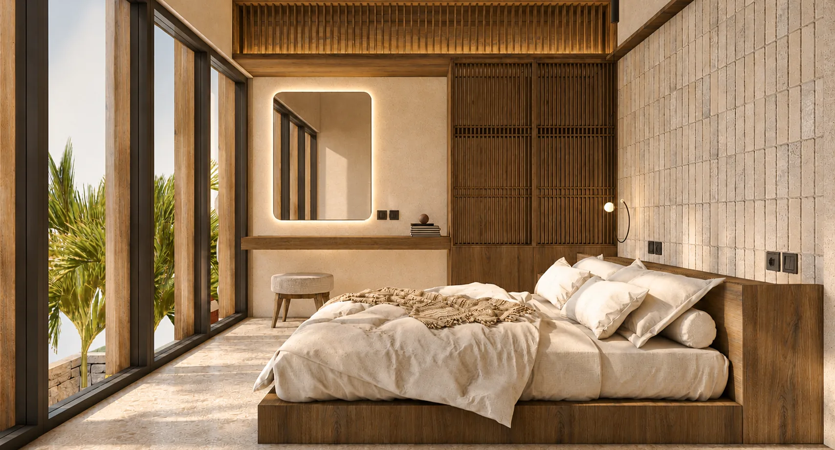 Bedroom opening to the garden