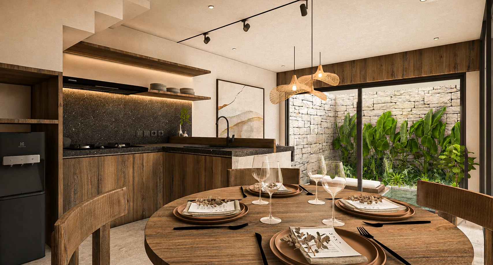 Dining table beside the kitchen