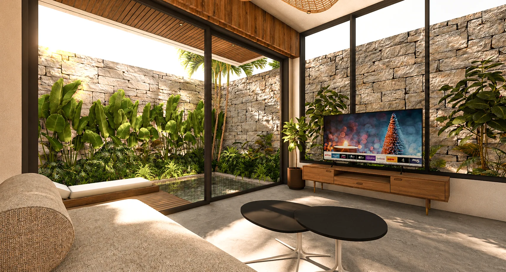 Two Bedroom Suite at Berawa Private Suite — 80 m² with a private pool